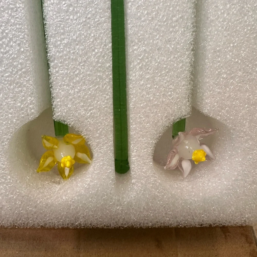 Terrain for Anthropologie Colorful Glass Flower Stirrers NWT